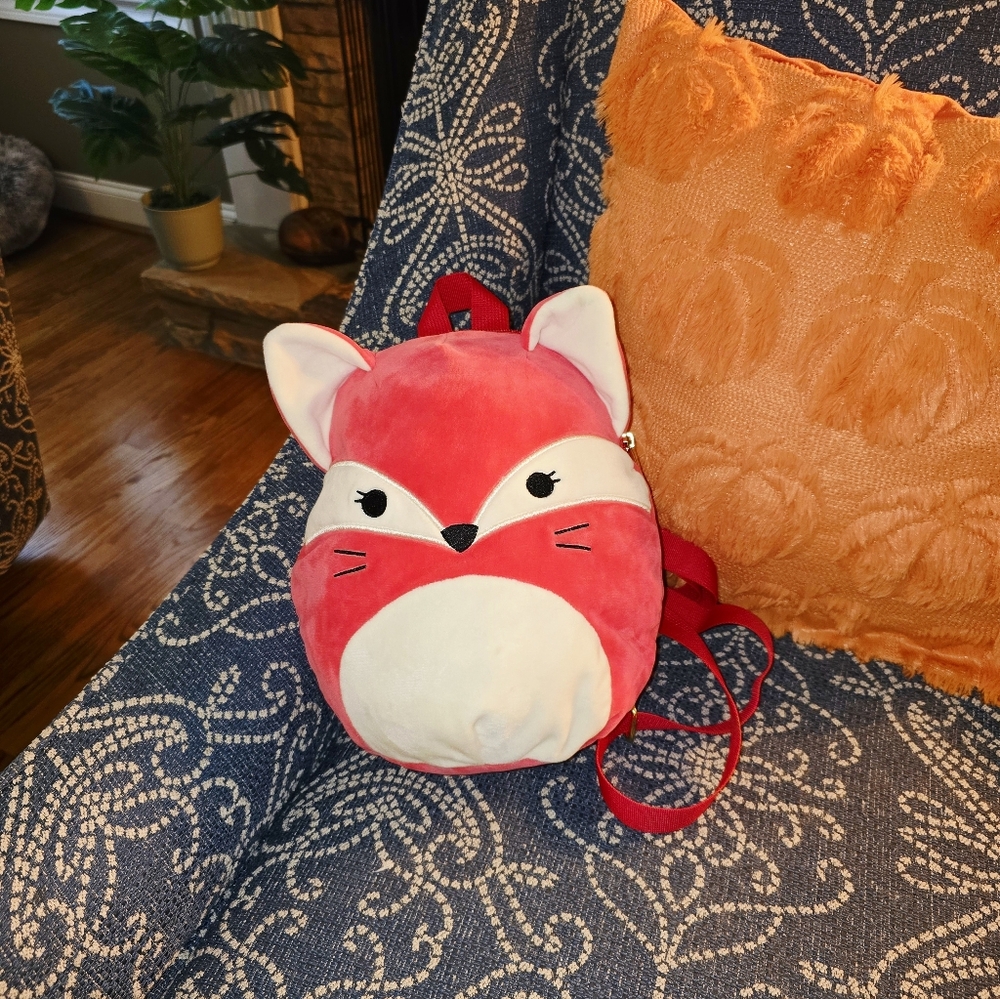 Squishmallows Fifi Fox Mini Backpack 12 Plush Bag Orange Red 2022 Kellytoy HTF
